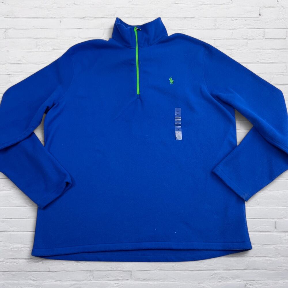 Polo Ralph Lauren Quarter Zip Pullover Mens XL Blue Performance Fleece Golf